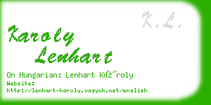 karoly lenhart business card